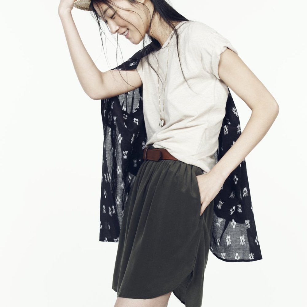 NWOT Madewell Sun-Garden Shirttail Skirt